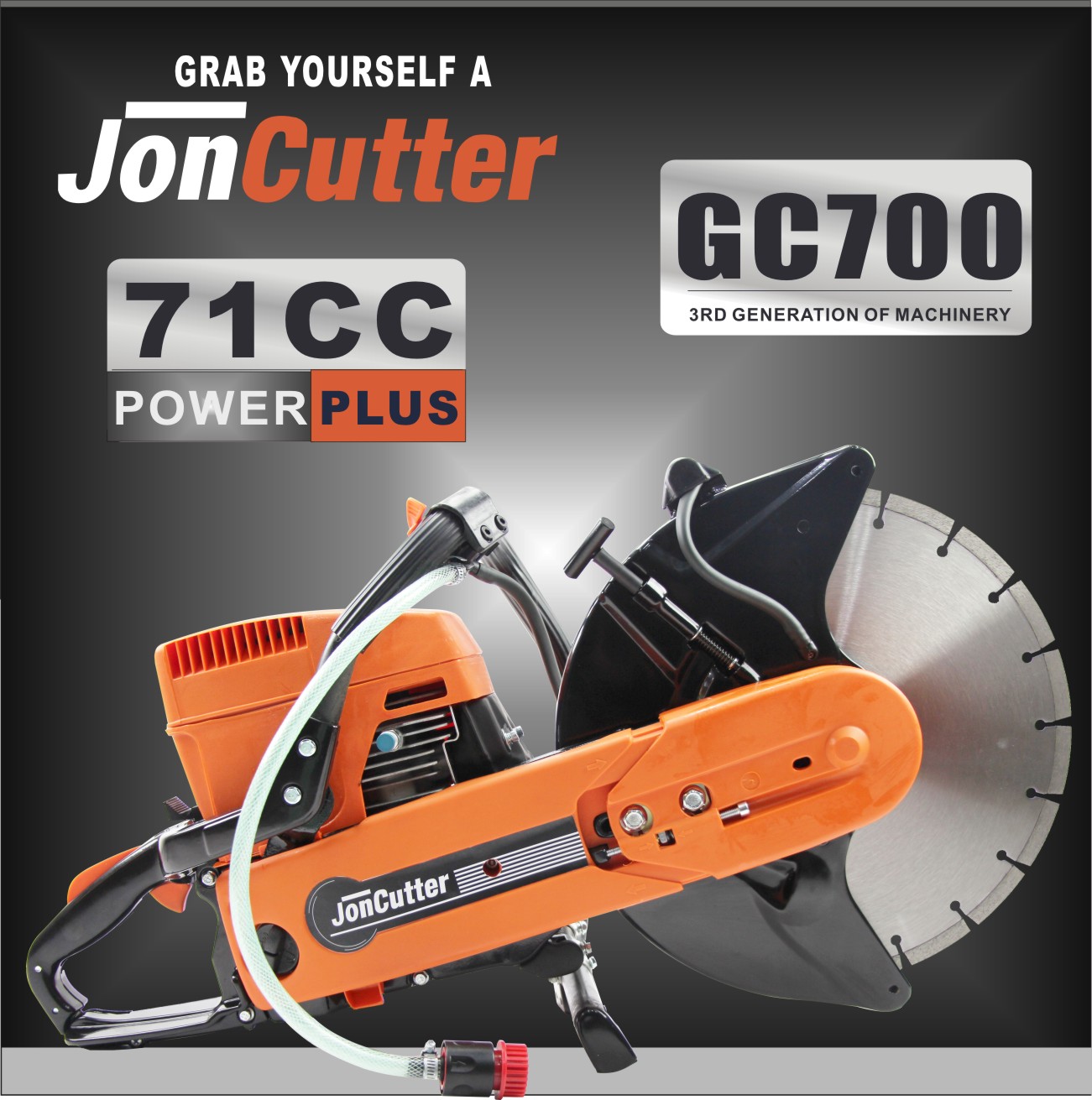 Gasoline saw for cutting concrete Joncutter GC700, 71 cubic meters.