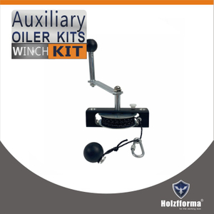 Auxiliary set of the oil winch with a handle for milling equipment with a chain saw and a mill with a chain saw