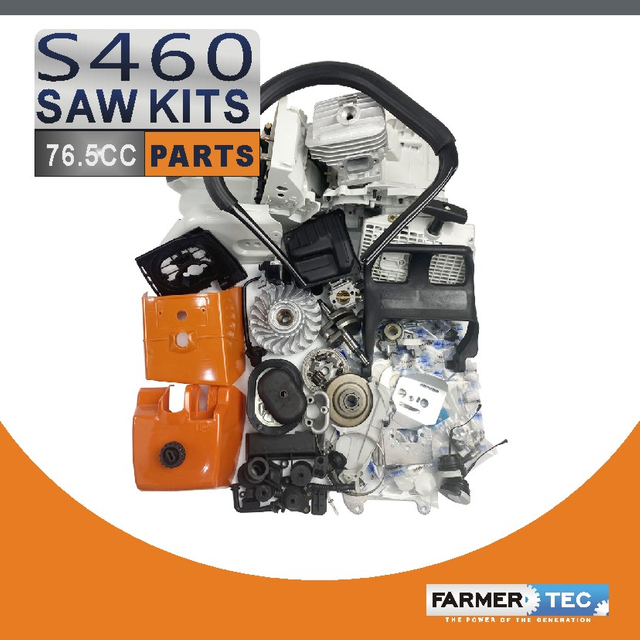 Full spare parts for the secondary market for Holzfforma G466 STIHL MS460 046 Carter of the gas -rosopila GAZ Fuel tank Cutle Carburetor Carburetor Cylinder Drowner AFTERMARKET STIIHL MS 460 046 Spare parts