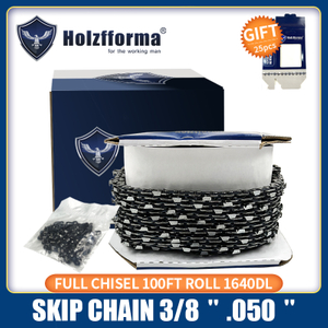 HolzFFORMA® 100FT ROLL 3/8 '0.050' '' Pile chain with skip chisel, 40 sets of suitable connecting links and 25 boxes