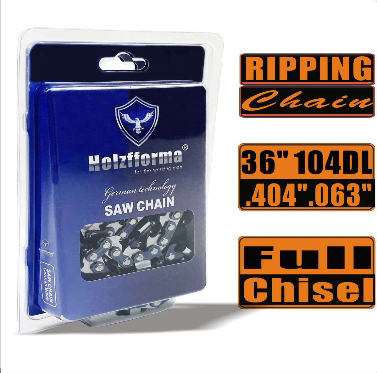 Full chisel for loose chains Holzfforma® .404 '' .063 '' 36 inches 104dl chains for Chain Saw high -quality German blades and links