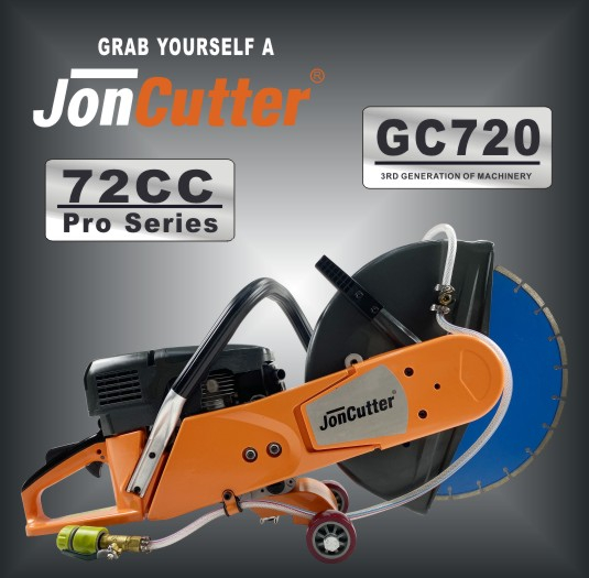 A gasoline saw for cutting concrete Joncutter GC720, 72 cubic meters, cement Concrete Cutter, the disk is not included