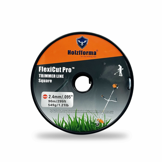 Flexicut Pro ™ 2.4 mm/.095 'x90 m/295 feet high -quality square fishing line for trimmers