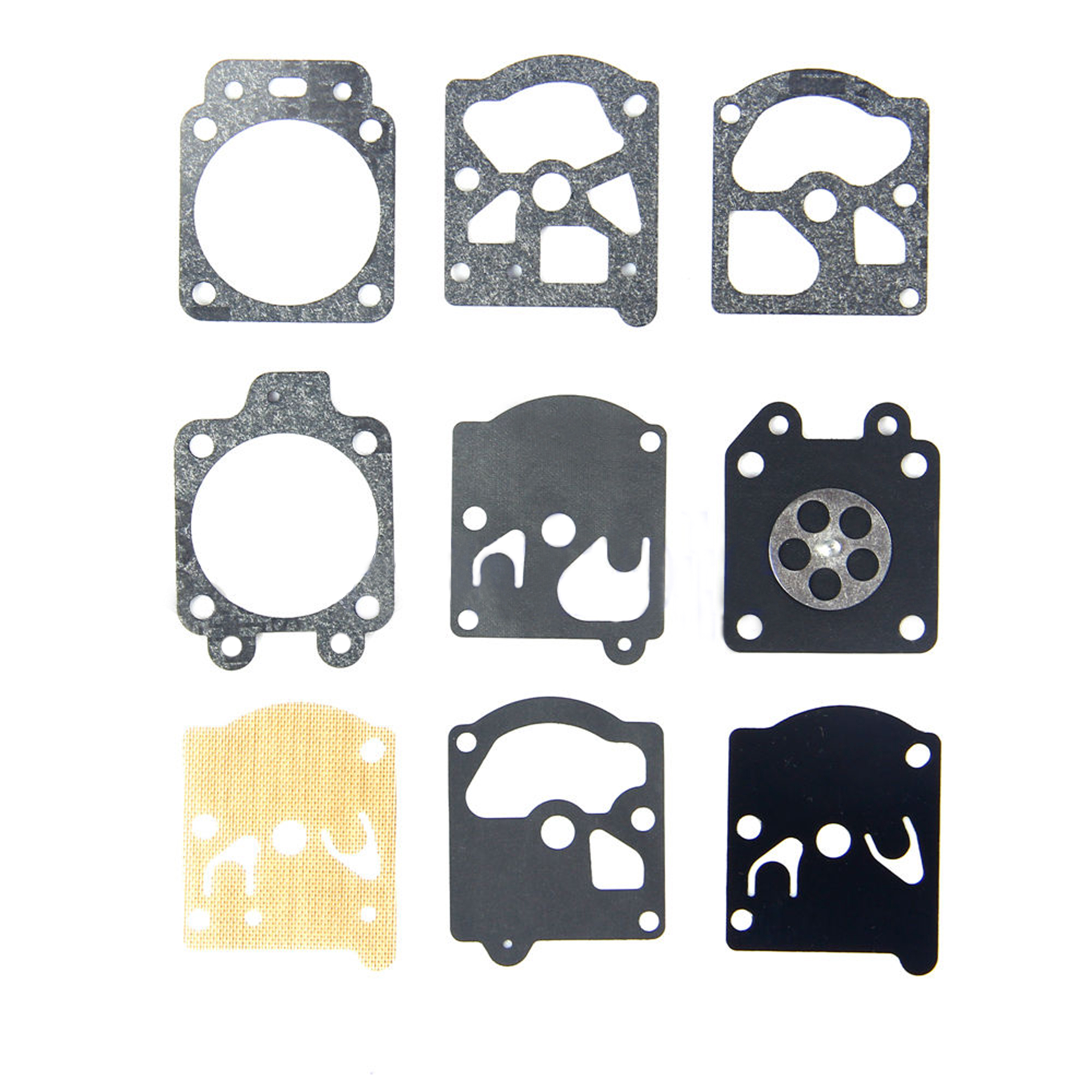 A set of gaskets for repairing a carburetor for the STIHL MS200T 020 MS200 0200 028 FS44 FS44 FS90 FS586 FS88 FS106 FS 180 McCulloch 4600 4700 4900 492 Husqvarna 50r 26L 232R 23 2 25r 240 PARTER 330 P500 and compatibility with the WALBRO K10-WAT WA and WT series