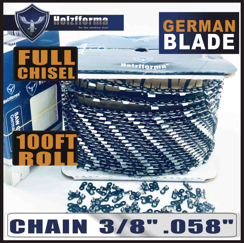 HolzFFORMA® 100FT ROLL 3/8 '0.058' '' Pile chain with a full bit, 40 sets of suitable connecting links and 25 boxes