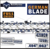 HolzFFORMA® 42 -inch chain .404 .063 125DL with a full bit for the Stihl 088 MS880 070 090 084 075 050 050 050 051 050