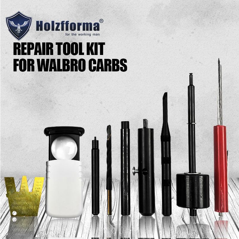 9in1 HolzFFORMA Tools for repairing a carburetor with a measured lever W and a LED 8-fold magnifier compatible with Walbro carburetors replaces # 500-538