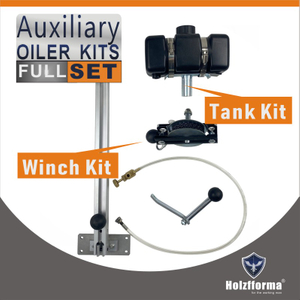 Full auxiliary equipment for an oil winches and a lever for chain sawmills and milling of lumber