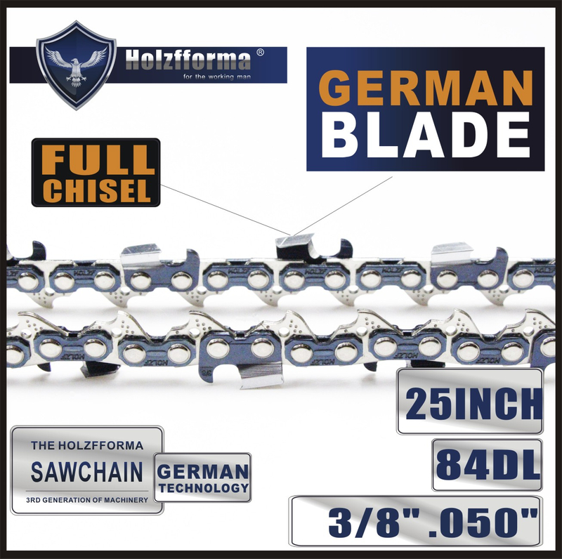 HolzFFORMA® 24 or 25 inches 3/8 .050 84DL Full -toothed sawing chain German blade for many chainsawsopil STIHL HUSQVARNA JONSERD OLEOMACH CRAFTSMAN ECHO HOMHO HOMHOOLITE POULAN