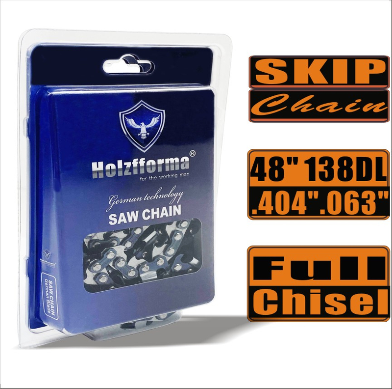 HolzFFORMA® SKIP Chain Full Chisel .404 .063 '' 48 inches 138dl chains for Chain Saw of the highest quality lies and links