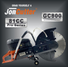 A gasoline saw for cutting concrete Joncutter GC800, 81 cubic meters, cement Concrete Cutter, the disk includes not included