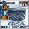 HolzFFORMA® 100FT ROLL 3/8 '0.063' '' Full -toothed saw chain with 40 sets of coordinated connecting links and 25 boxes