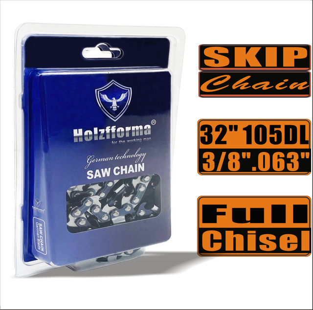 HolzFFORMA® SKIP Chain Full Chisel 3/8 '' .063 '' 32inch 105dl chains for Chain Saw high -quality German blades and links