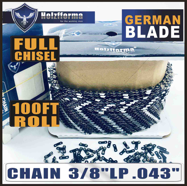 HolzFFORMA® 100F ROLL .3/8'LP .043 '' Pile chain with a full bit, 40 sets of suitable connecting links and 25 boxes